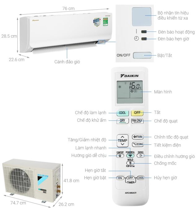 Điều hoà Daikin Inverter 1 HP FTKA25VMVMV