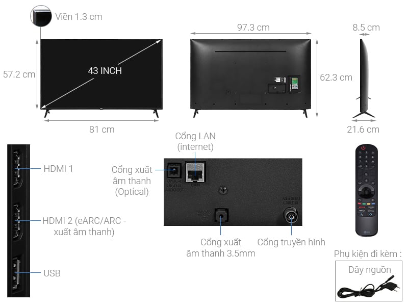 Smart Tivi LG 4K 43 inch 43UP7550PTC