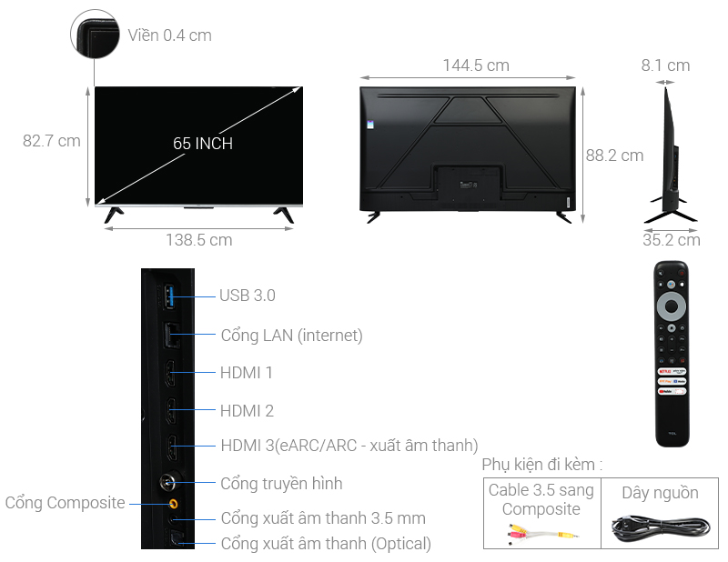 Google Tivi TCL 4K65P737