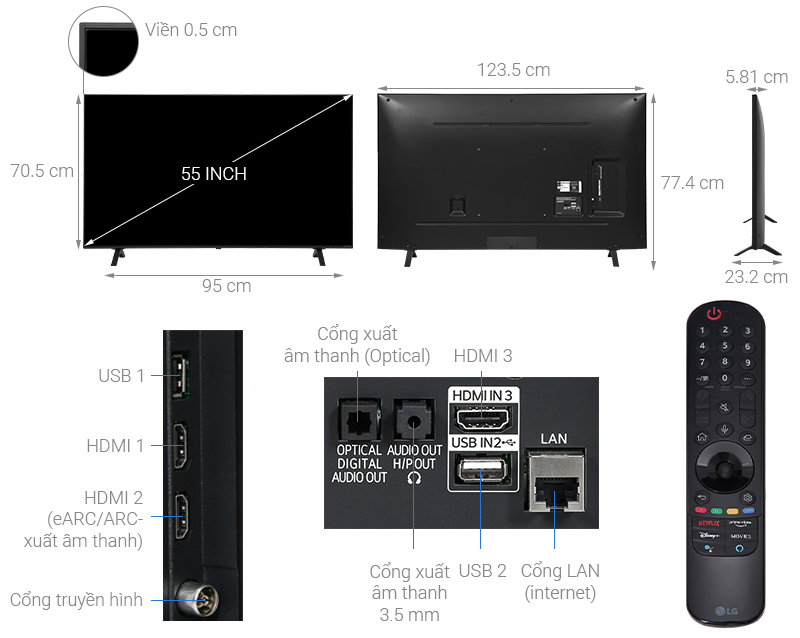 Smart Tivi NanoCell LG 4K 55 inch 55NANO75TPA