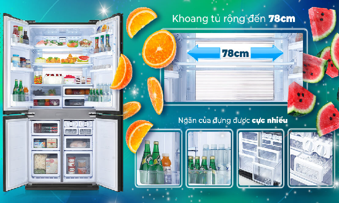 Tủ lạnh Sharp Inverter 605 lít SJ-FX688VG-RD -