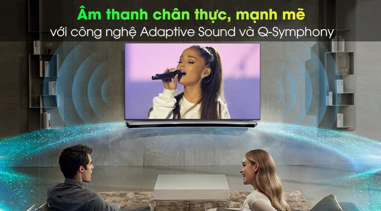 Smart Tivi Samsung 4KUA70AU8100 - Âm thanh chân thực, hoàn hảo với Adaptive Sound và Q-Symphony