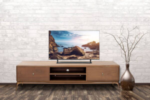 Empty interior of room with vase over brick wall background 3d rendering